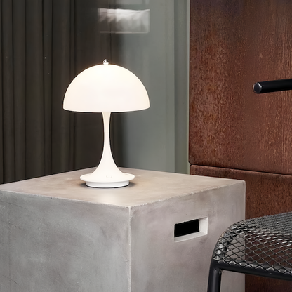 White Mushroom Small Table Lamp | Glowing Elegance