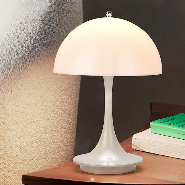 White Mushroom Small Table Lamp | Glowing Elegance