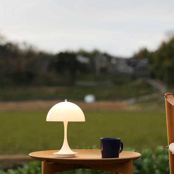 White Mushroom Small Table Lamp | Glowing Elegance