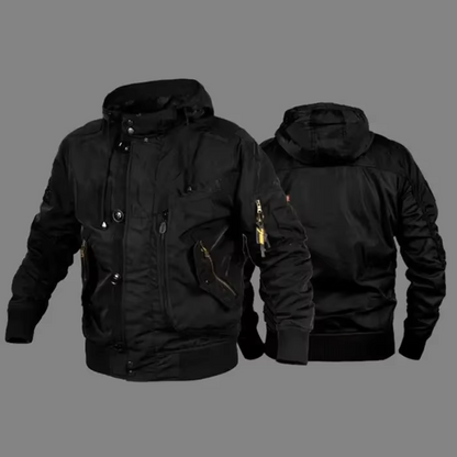 Herrenx - Winter Coat for Men with Hood, Warm Lined Jacket with Pockets