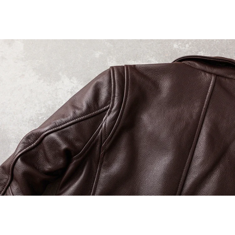 Ventorg - Leather jacket men, padded jacket with zip and snap fasteners