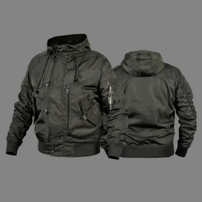 Herrenx - Winter Coat for Men with Hood, Warm Lined Jacket with Pockets