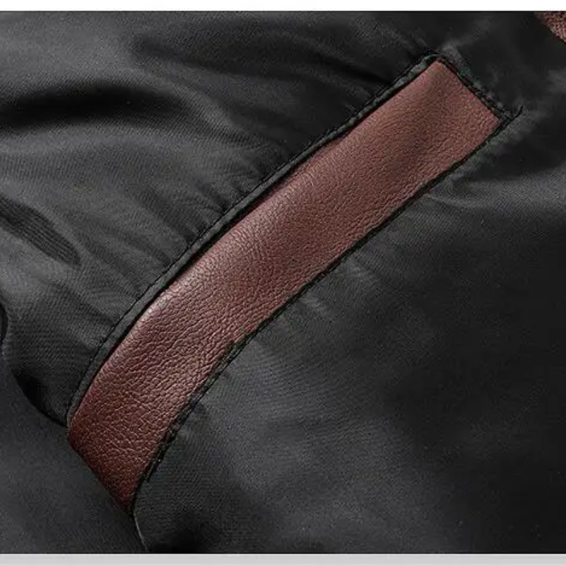 Greztor - Leather Jacket for Men with Hood, Lightweight Jacket with Zipper