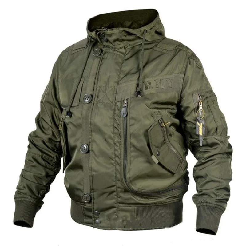 Herrenx - Winter Coat for Men with Hood, Warm Lined Jacket with Pockets