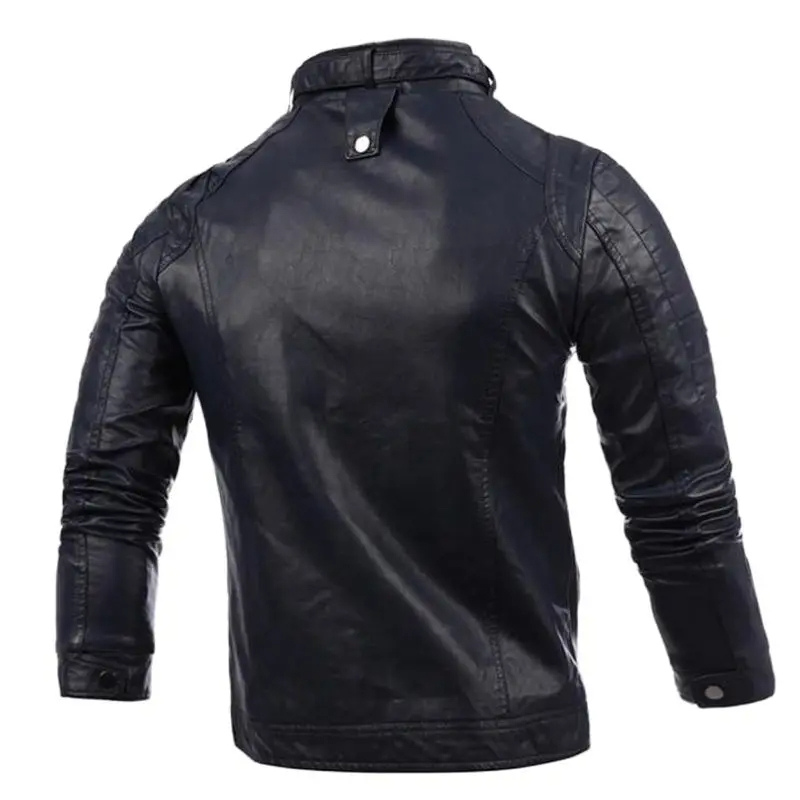 Voltaren - Leather jacket men, robust real leather jacket with zipper and pockets