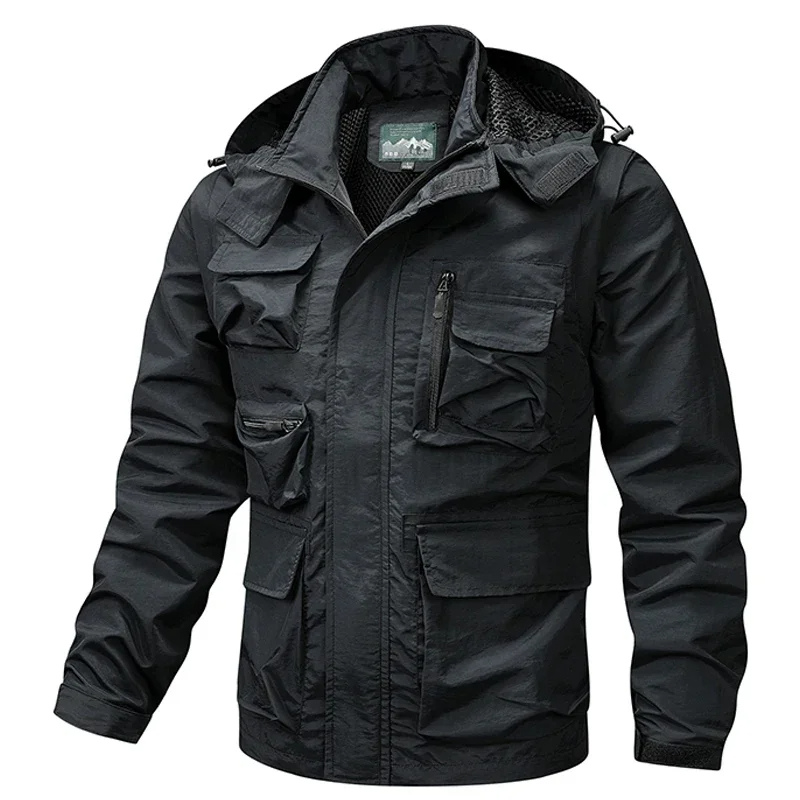 Mantzen - Winter Coat Men, Windproof Jacket with Zipper Pockets