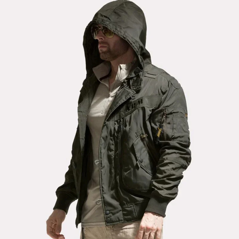 Herrenx - Winter Coat for Men with Hood, Warm Lined Jacket with Pockets