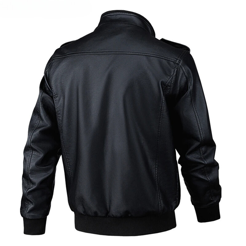 Vestrol - Leather jacket men, robust real leather jacket with breast pockets