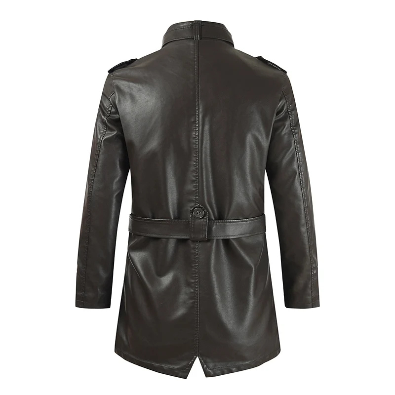 Renvorn - Leather jacket men, robust jacket with zipper and button placket