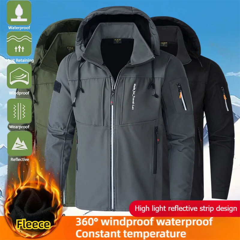 Wintora - Waterproof Winter Coat Men – Warm Lined, Weatherproof, With Hood