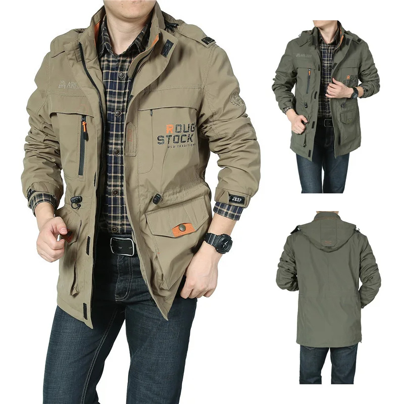 Lodenex - Winter Coat for Men, Windproof Jacket with Hood and Zipper