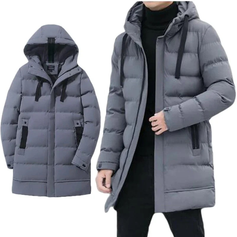 Puffer Jacket Men With Hood Warm Lined Winter Jacket