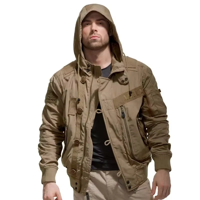 Herrenx - Winter Coat for Men with Hood, Warm Lined Jacket with Pockets