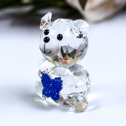 Cute Bear Crystal Figurine With A Heart Shaped Ornament