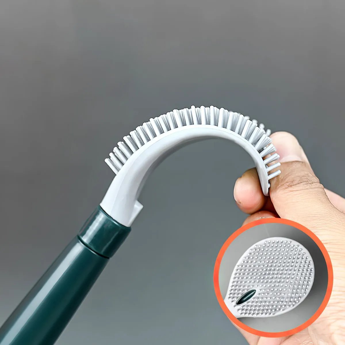 Household punch-free wall hanging long handle silicone toilet brush