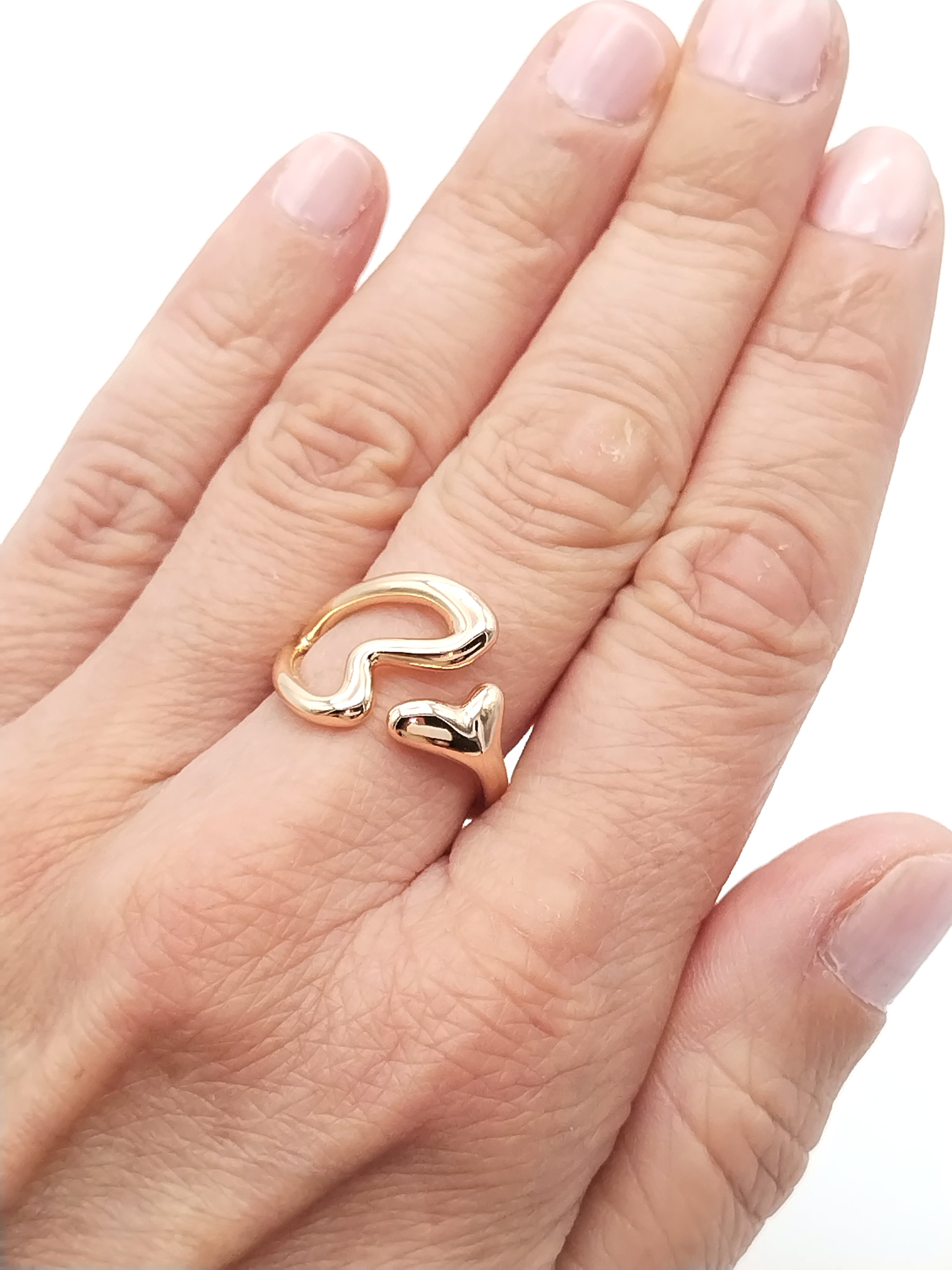 Open Heart Ring, Bold Gold Ring, Elegant Jewelry, Gifts, Anniversary, Valentine´s day, Women