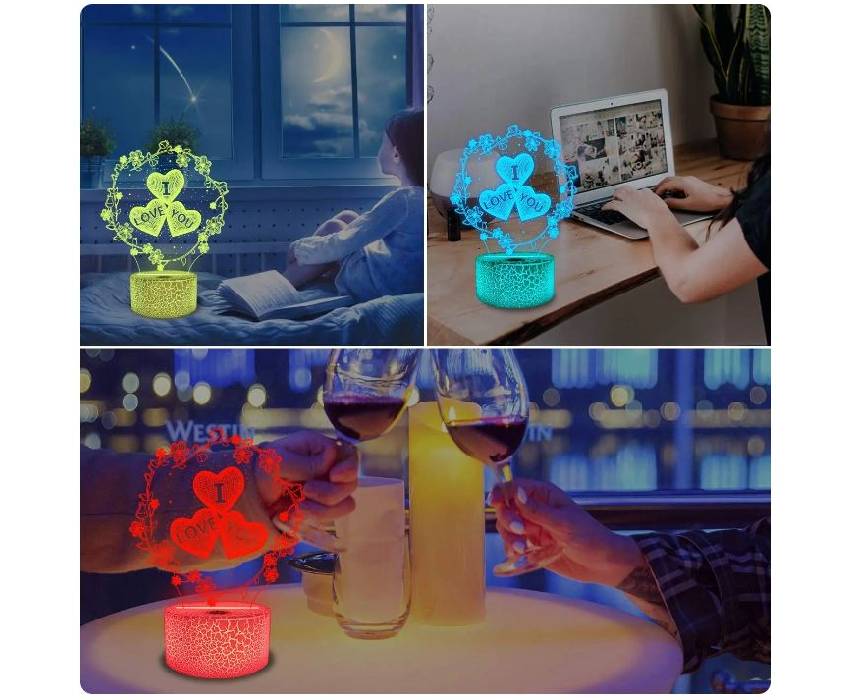 Lampe 3D Saint-Valentin