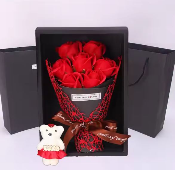 Roses Soap Bouquet Gift Box Little Bear Flower Creative Valentine&