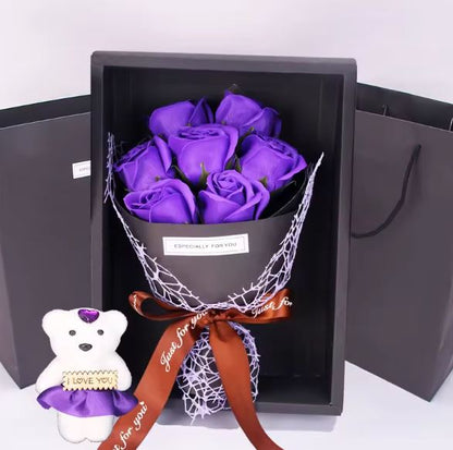 Roses Soap Bouquet Gift Box Little Bear Flower Creative Valentine&