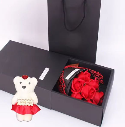 Roses Soap Bouquet Gift Box Little Bear Flower Creative Valentine&