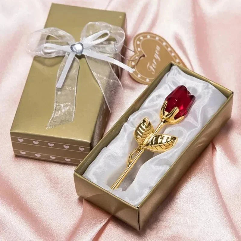 Elegant Red Crystal Eternal Rose Gift Box