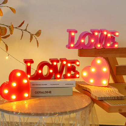 Romantic Love LED Lamp - Battery-Operated Night Light, Perfect Valentine&