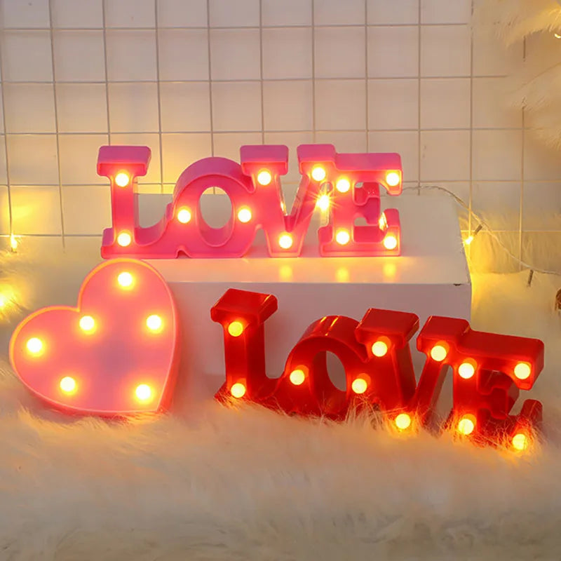 Romantic Love LED Lamp - Battery-Operated Night Light, Perfect Valentine&