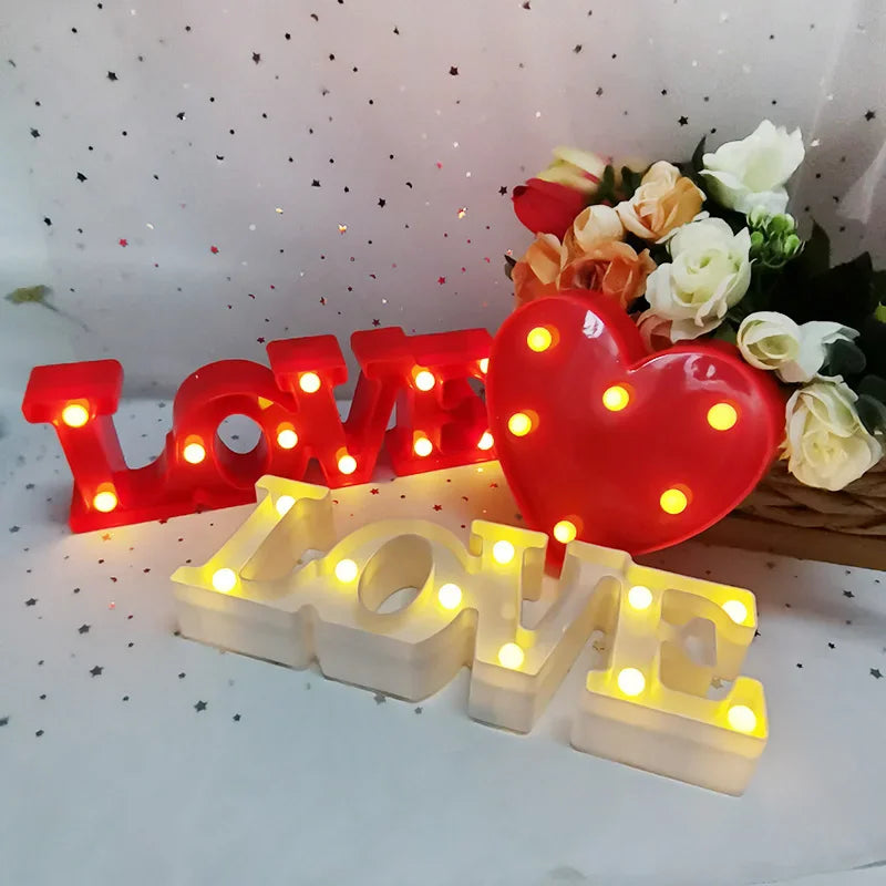 Romantic Love LED Lamp - Battery-Operated Night Light, Perfect Valentine&