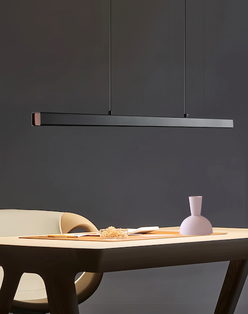 Minimalist Black Pendant Light: Dimmable LED, Adjustable, Energy-Saving