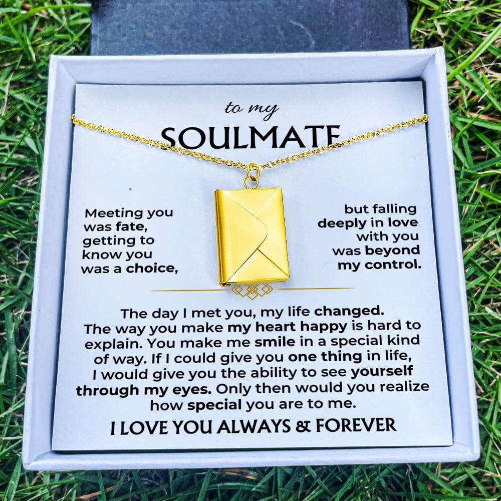 To My Soulmate - Love Letter Necklace - Gift Set - SS603E