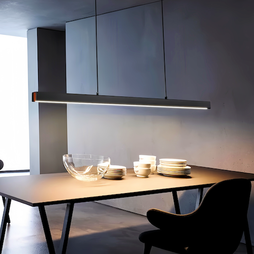 Minimalist Black Pendant Light: Dimmable LED, Adjustable, Energy-Saving