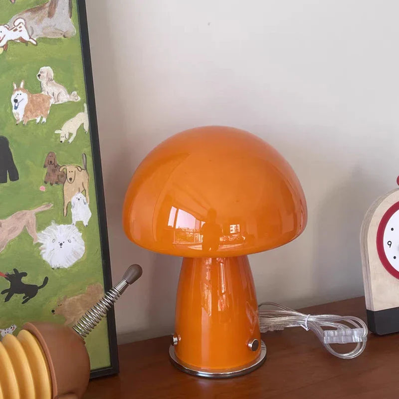 Whimsical Bedside Table Lamp: Small Mushroom Night Light