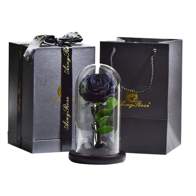 Preserved Natural Rose In Glass Dome + Gift Box