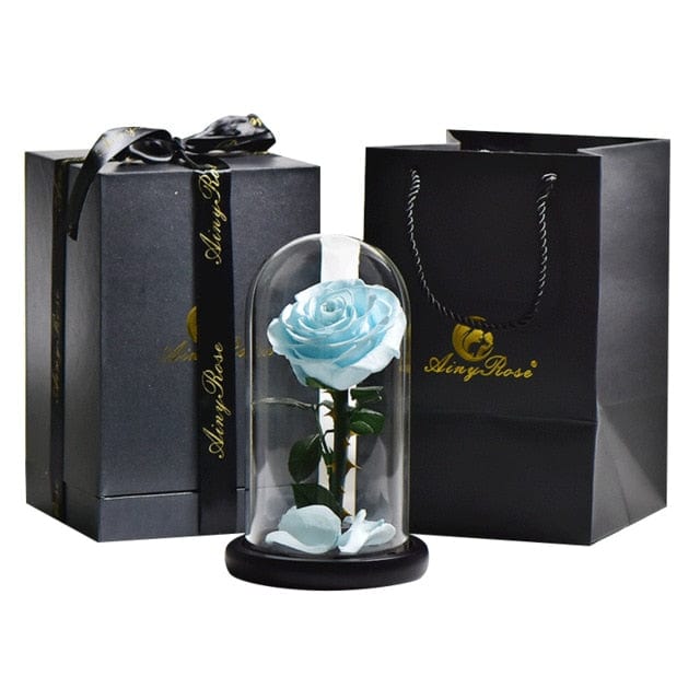 Preserved Natural Rose In Glass Dome + Gift Box