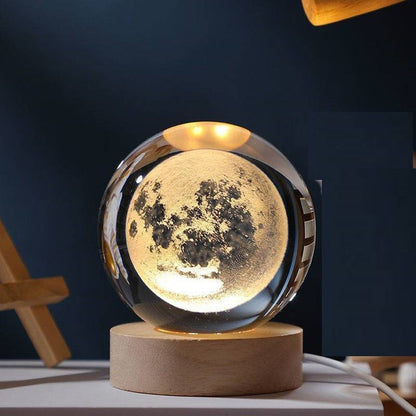 Crystal ball Night Light Crystal lamps Astronaut Planet Globe 3D Laser Engraved