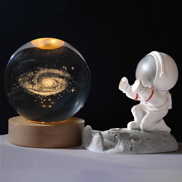 Crystal ball Night Light Crystal lamps Astronaut Planet Globe 3D Laser Engraved