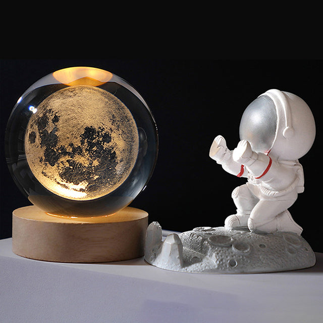 Crystal ball Night Light Crystal lamps Astronaut Planet Globe 3D Laser Engraved