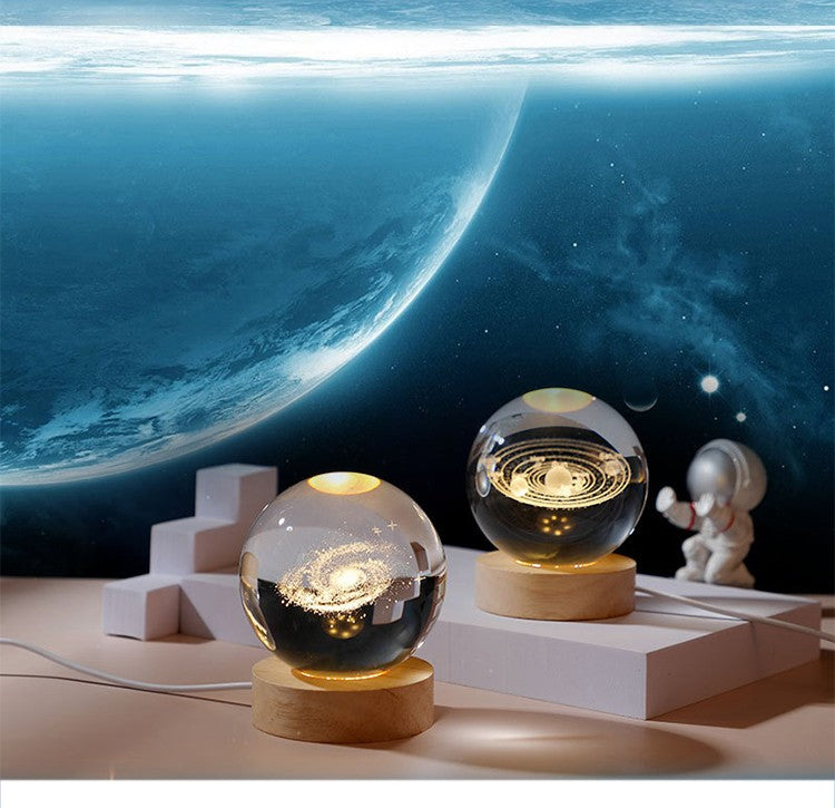 Crystal ball Night Light Crystal lamps Astronaut Planet Globe 3D Laser Engraved