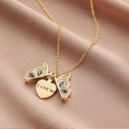 Collier I Love You Papillon