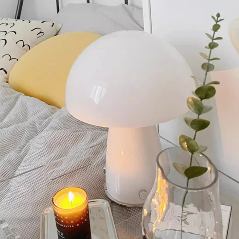 Whimsical Bedside Table Lamp: Small Mushroom Night Light